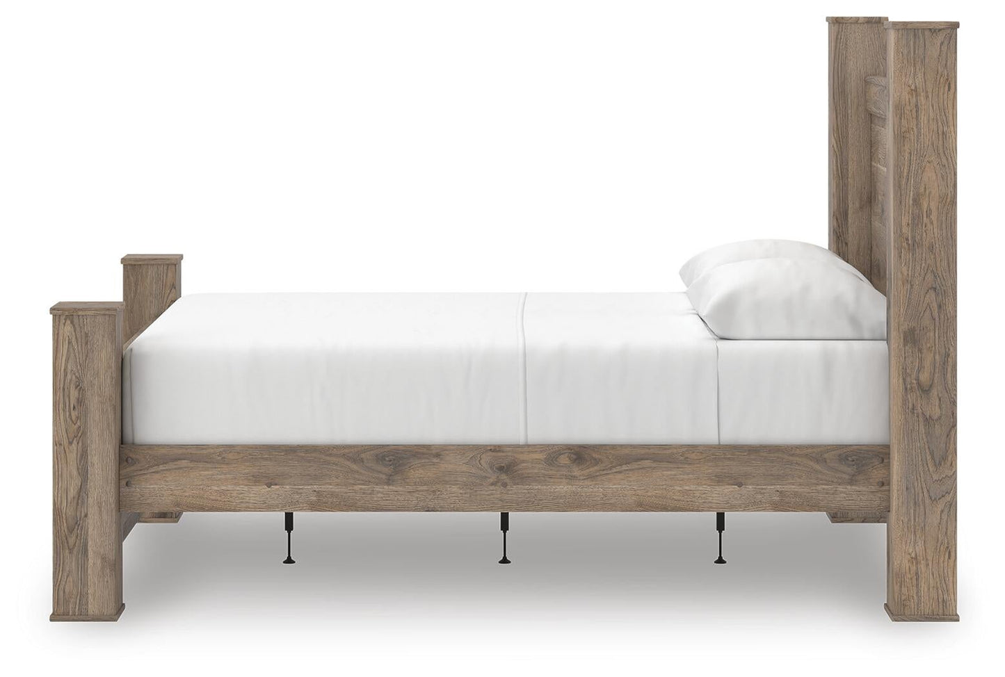 Keithland Queen Poster Bed with Mirrored Dresser