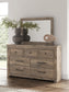 Keithland Queen Poster Bed with Mirrored Dresser