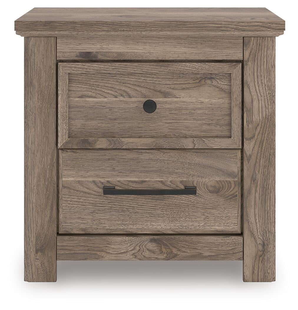 Keithland King Panel Bed with Mirrored Dresser and Nightstand