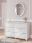 Maylilly Twin Upholstered Panel Storage Bed, Dresser and Mirror