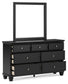 Lanolee Queen Panel Storage Bed, Dresser, Mirror and Nightstand