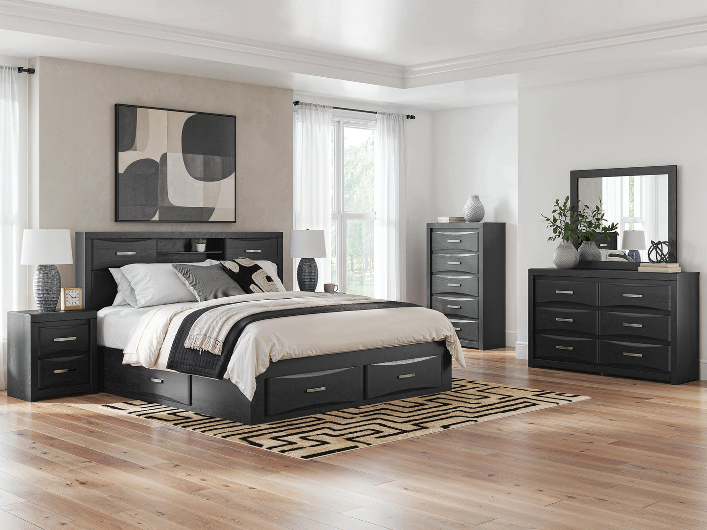Stabotta King Bookcase Bed with Storage